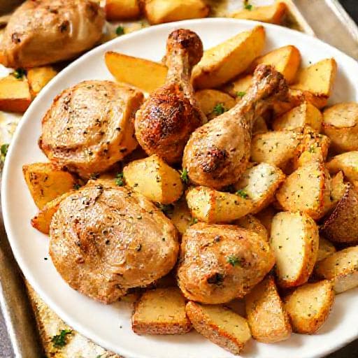Frango Assado com Batatas Rápido e Fácil