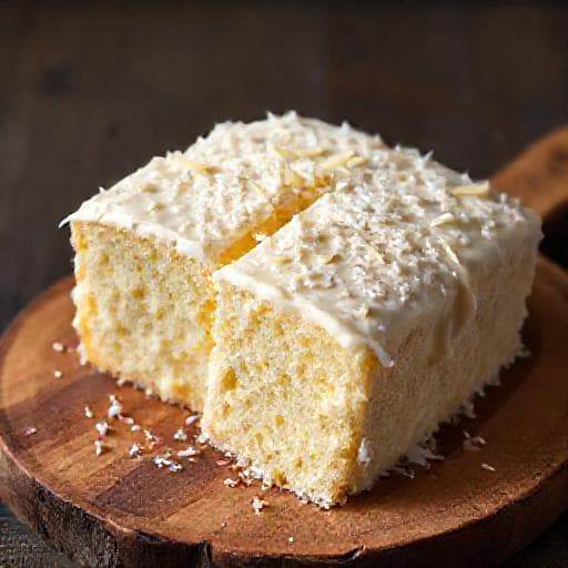 Bolo Gelado de Coco com Calda de Leite Ninho
