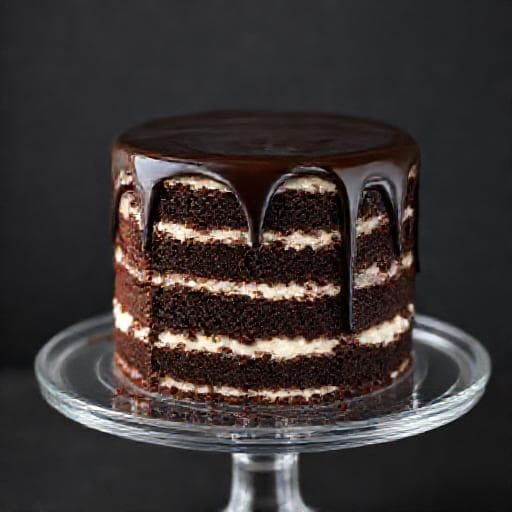 Bolo Prestígio com Mousse de Coco e Calda de Chocolate Amargo