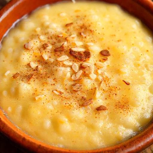 Arroz Doce com Toque de Laranja e Amêndoa