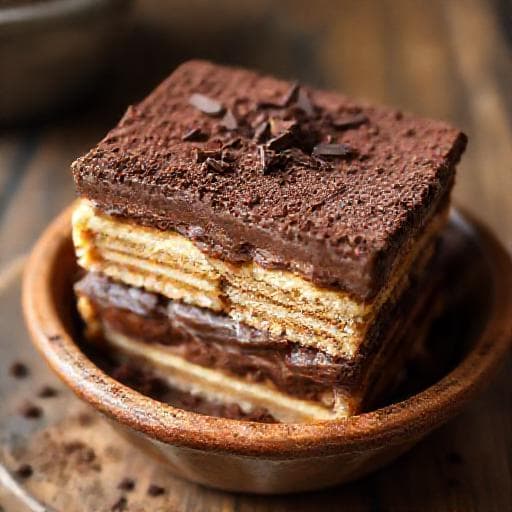 Pavê de Biscoito com Café e Chocolate