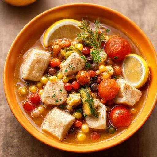 Cachupa de Peixe com Legumes