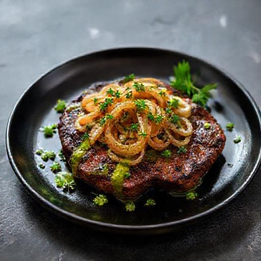 Bife Acebolado com Vinagrete de Ervas