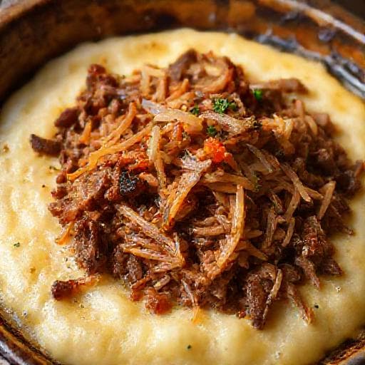 Escondidinho de Carne de Sol com Mandioca Gratinado