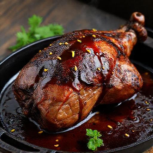 Pernil Assado com Cerveja Preta e Mostarda