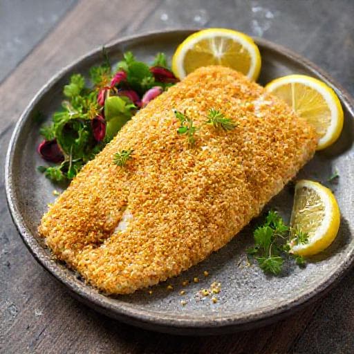 Filé de Peixe à Milanesa com Limão Siciliano