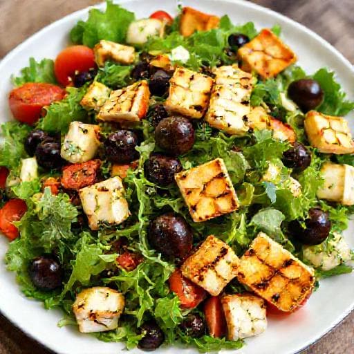 Sałatka Grecka z Grillowanym Halloumi