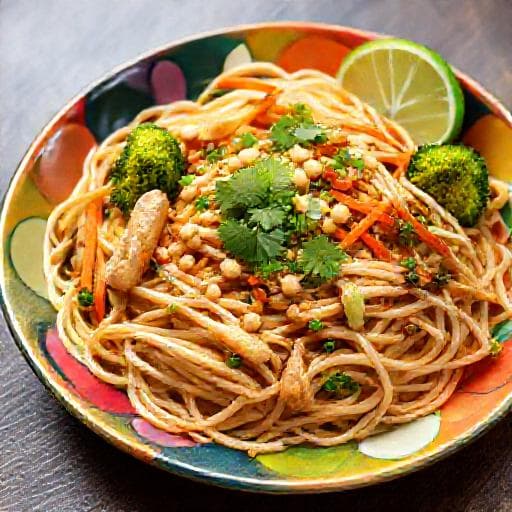 Pad Thai z Kurczakiem i Warzywami (wersja z dodatkami)