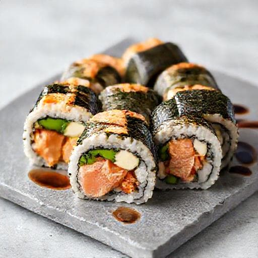 Sushi Philadelphia z Pieczonym Łososiem i Szparagami