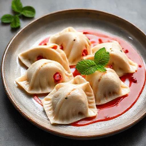 Pierogi z Truskawkami i Miętą