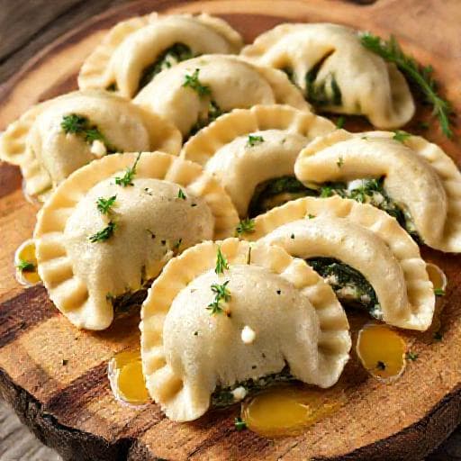 Szybkie Pierogi ze Szpinakiem i Fetą (z gotowego ciasta)