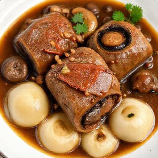 Zrazy Wołowe Zawijane po Śląsku z Grzybami