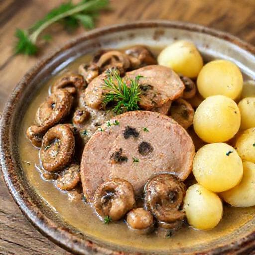 Szybkie Polędwiczki wieprzowe w sosie pieczarkowym