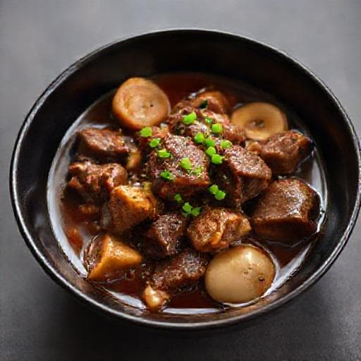 Wołowina po burgundzku z grzybami shiitake i miso