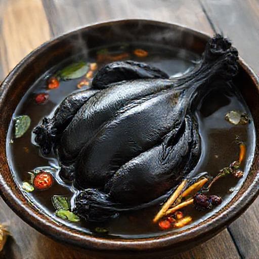 Gà Ác Tiềm Thuốc Bắc (Traditional Black Chicken Herbal Soup)