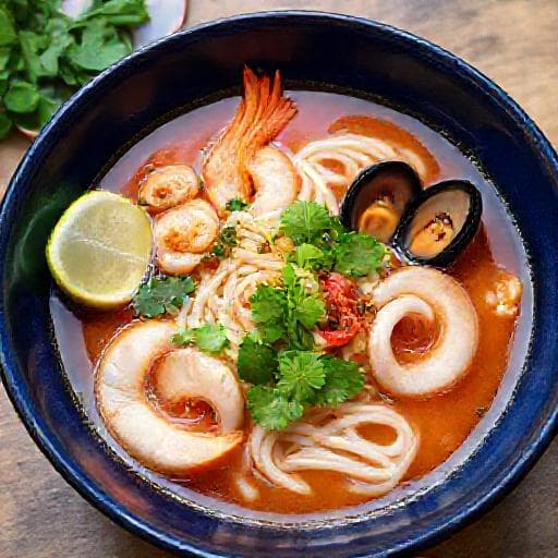 Bún Bò Huế with Seafood Twist