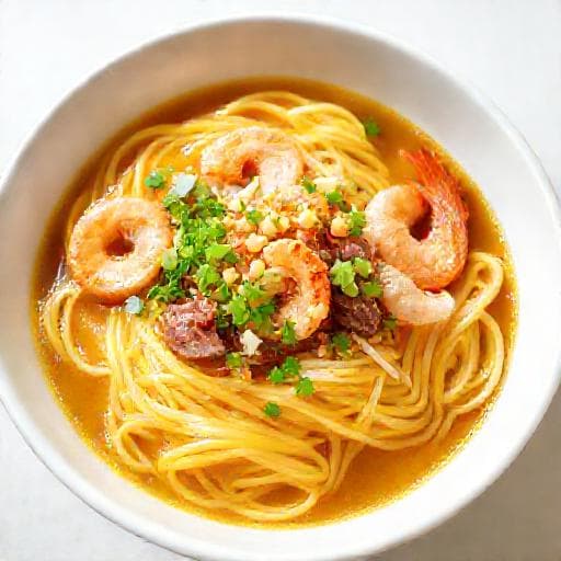 Mì Quảng Tôm Thịt Nhanh (Quick Shrimp and Pork Noodles)