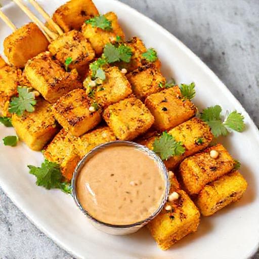 Chả Cá Turmeric Fish Skewers with Peanut Sauce