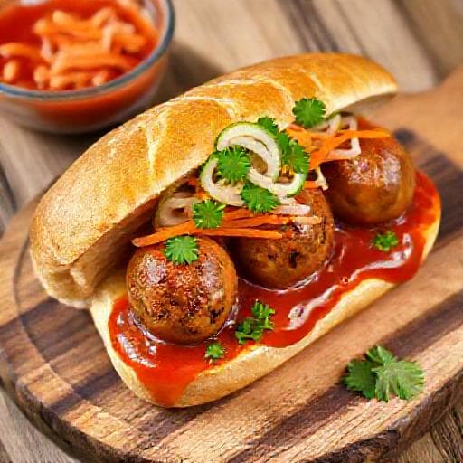Bánh Mì Xíu Mại (Classic Pork Meatball Sandwich)