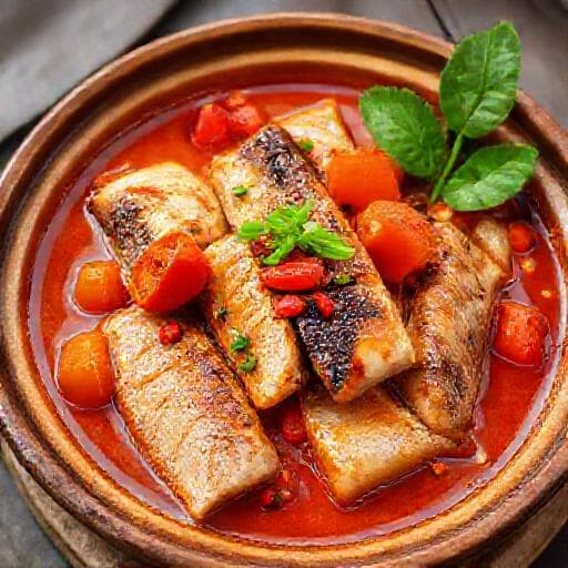 Cá Thu Sốt Cà Chua Kiểu Miền Trung (Central Vietnamese Style Mackerel in Tomato Sauce)