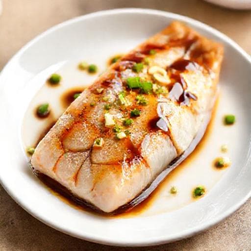 Quick Soy-Glazed Steamed Sea Bass