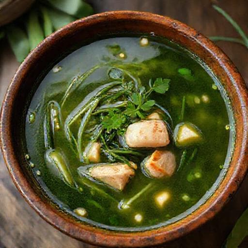 Canh Cua Rau Đay Mồng Tơi (Crab and Jute Leaves Soup)