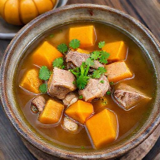 Canh Bí Đỏ Nấu Xương (Classic Pumpkin Soup with Pork Ribs)
