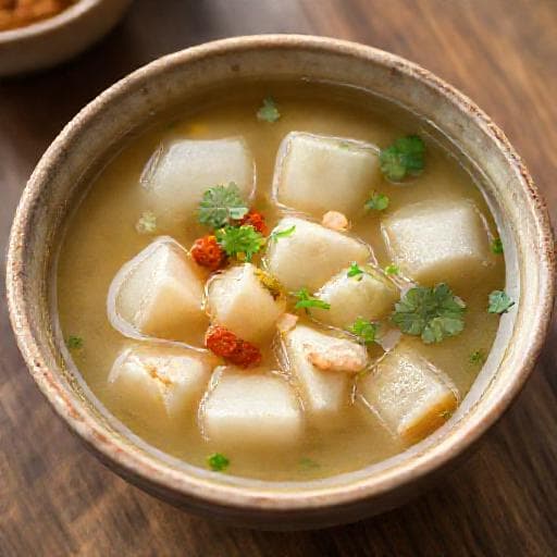 Canh Bí Xanh Nấu Tôm (Chay) - Vegetarian Chay Squash Soup with Shrimp Paste