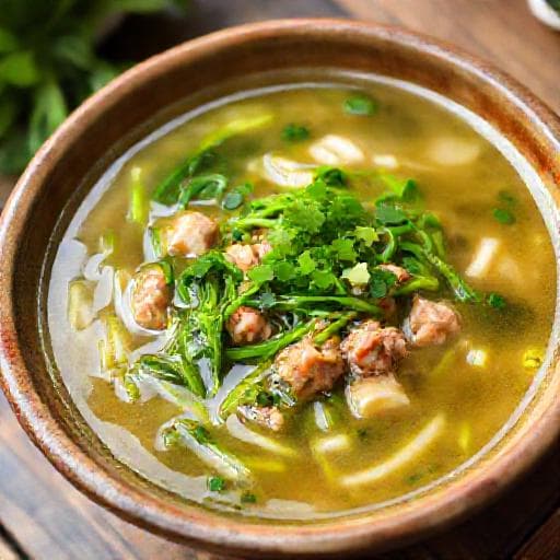Canh Cải Nấu Thịt Băm (Classic Mustard Greens Soup with Minced Pork)