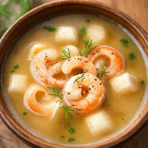 Canh Khoai Mỡ with Shrimp and Dill