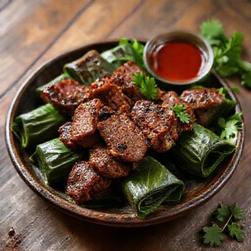 Bò Cuốn Lá Lốt (Grilled Beef Wrapped in Betel Leaves)
