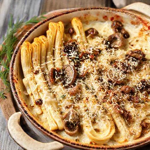 Cardons Gratinés à la Moelle et aux Champignons
