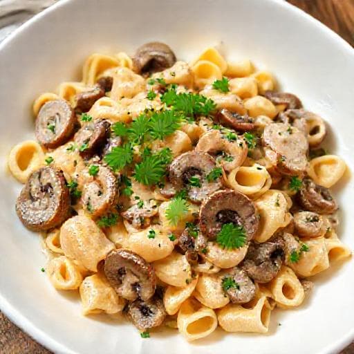 Pizokel Crémeux aux Champignons et Herbes