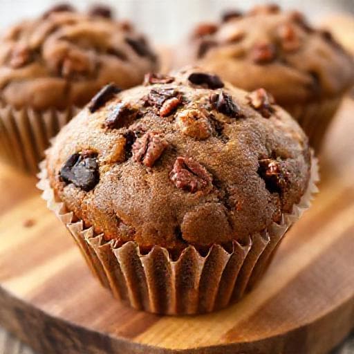 Muffins Chocolat-Banane et Noix de Pécan