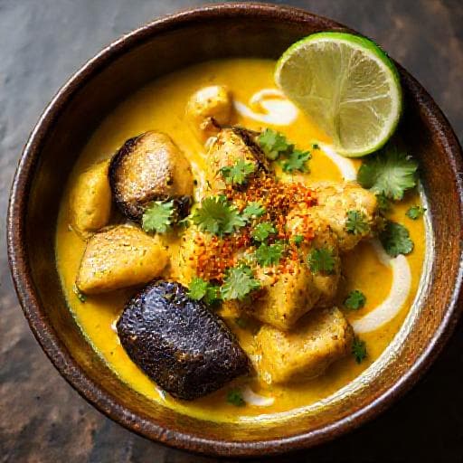 Fricassée de Chatrou Créole au Lait de Coco et Curry
