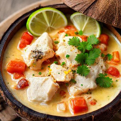 Rougail Morue au Lait de Coco et Citron Vert