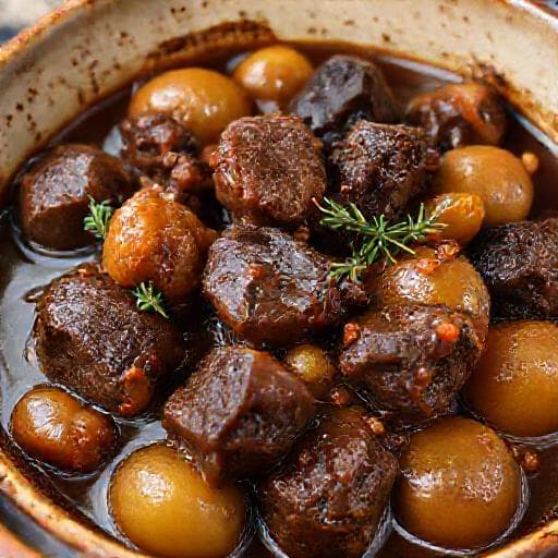 Bœuf Braisé aux Oignons Traditionnel