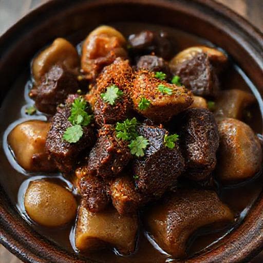 Bœuf Braisé aux Oignons et Épices Douces