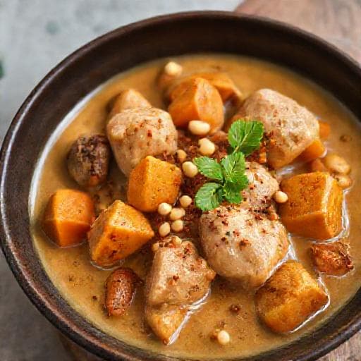 Mafé de Poulet aux Légumes Racines et Épices Douces