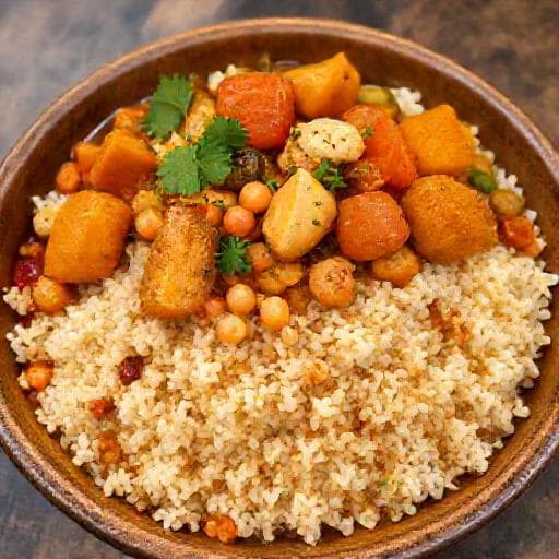 Couscous Tunisien aux Sept Légumes