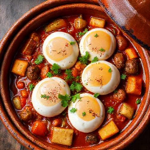 Tajine de Kefta aux Œufs et Légumes d'Hiver