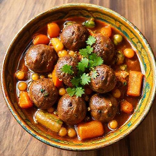 Mtewem aux Boulettes de Bœuf et Légumes