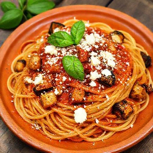 Pasta alla Norma avec Ricotta Salata Maison