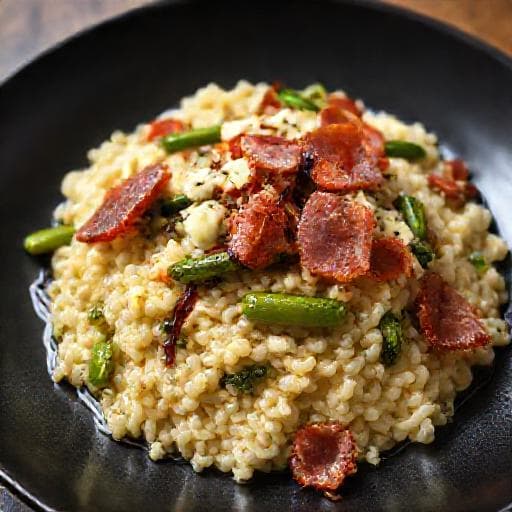 Risotto aux Asperges, Prosciutto et Gorgonzola
