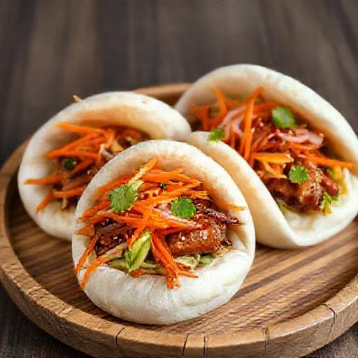 Bao Buns au Porc Laqué et Légumes Croquants