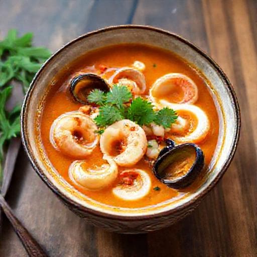 Tom Yum Kung aux Fruits de Mer et Lait de Coco