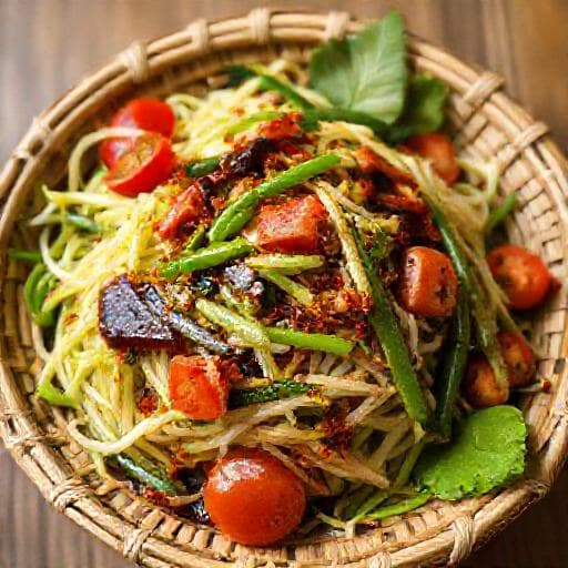 Salade de Papaye Verte Laotienne (Tam Mak Hoong)