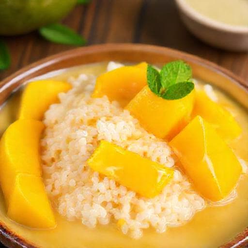 Riz Gluant à la Mangue Crémeux au Lait Concentré