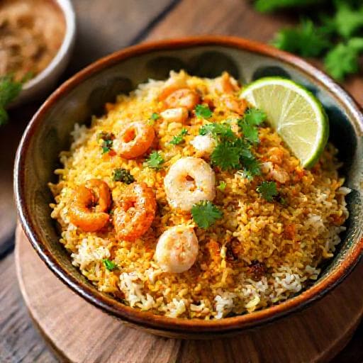 Nasi Goreng aux Fruits de Mer et Curry