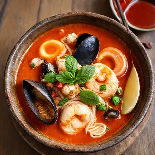 Laksa aux Crevettes et Fruits de Mer (Style Penang)